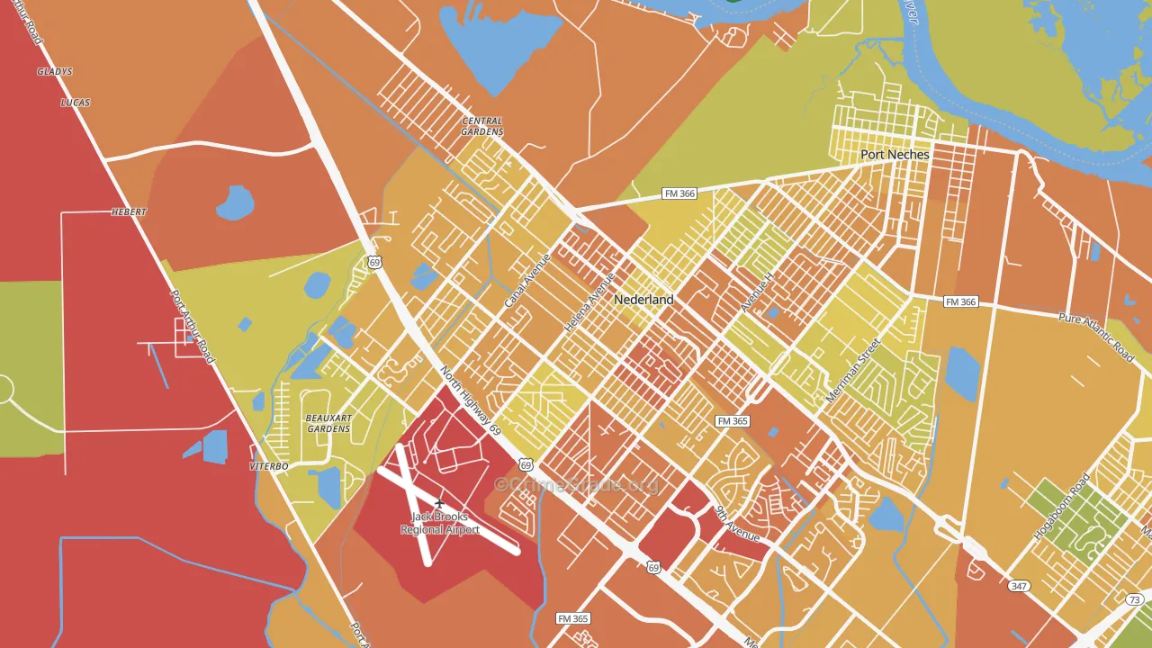 77627, TX Map of Theft Rates