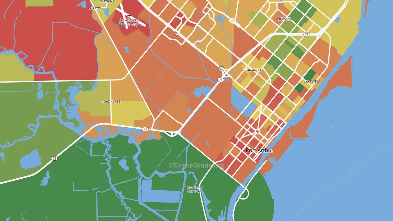 77640, TX Map of Theft Rates
