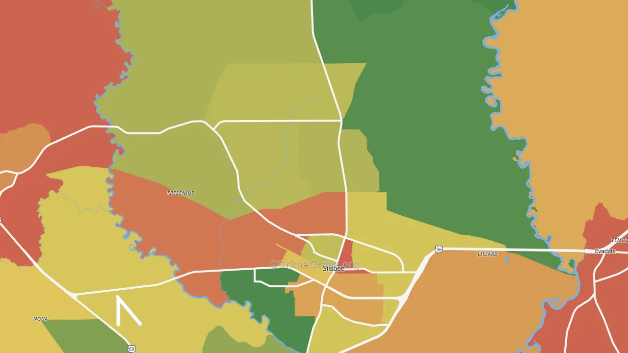 77656, TX Map of Theft Rates