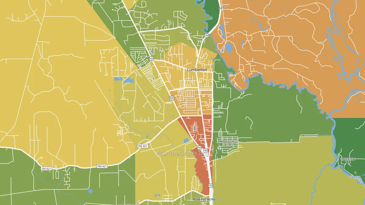 77657, TX Map of Theft Rates