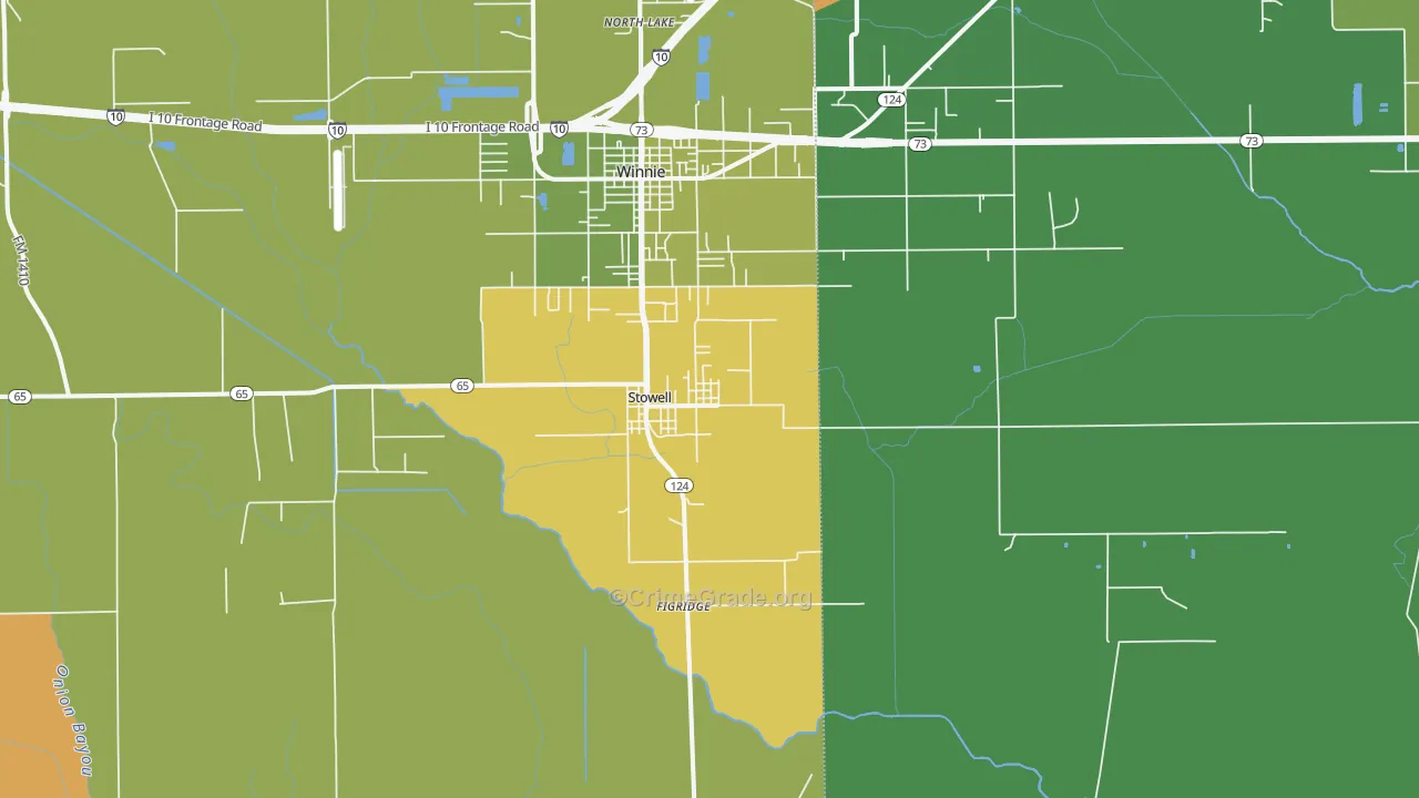 77661, TX Map of Theft Rates