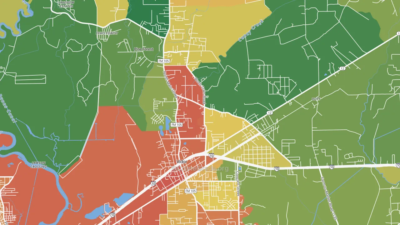 77662, TX Map of Theft Rates