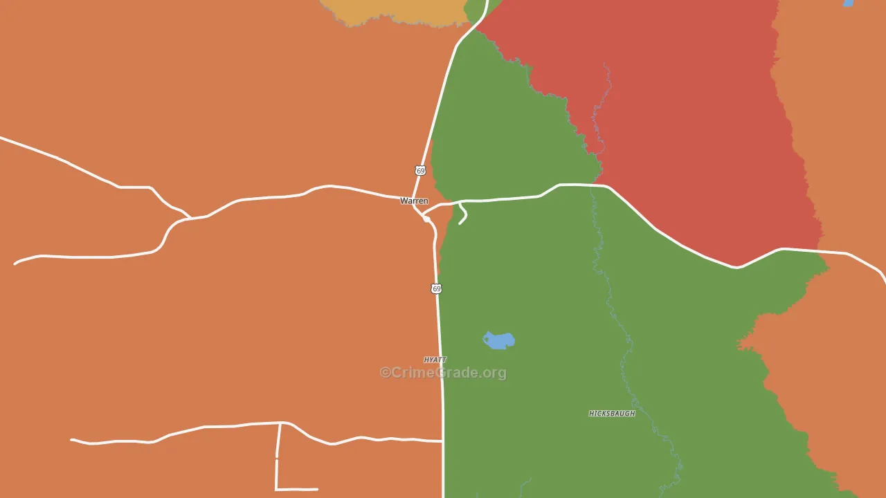 77664, TX Map of Theft Rates