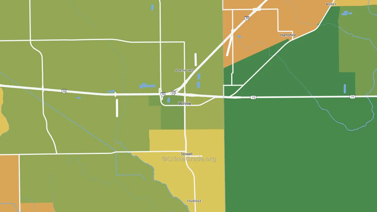 77665, TX Map of Theft Rates