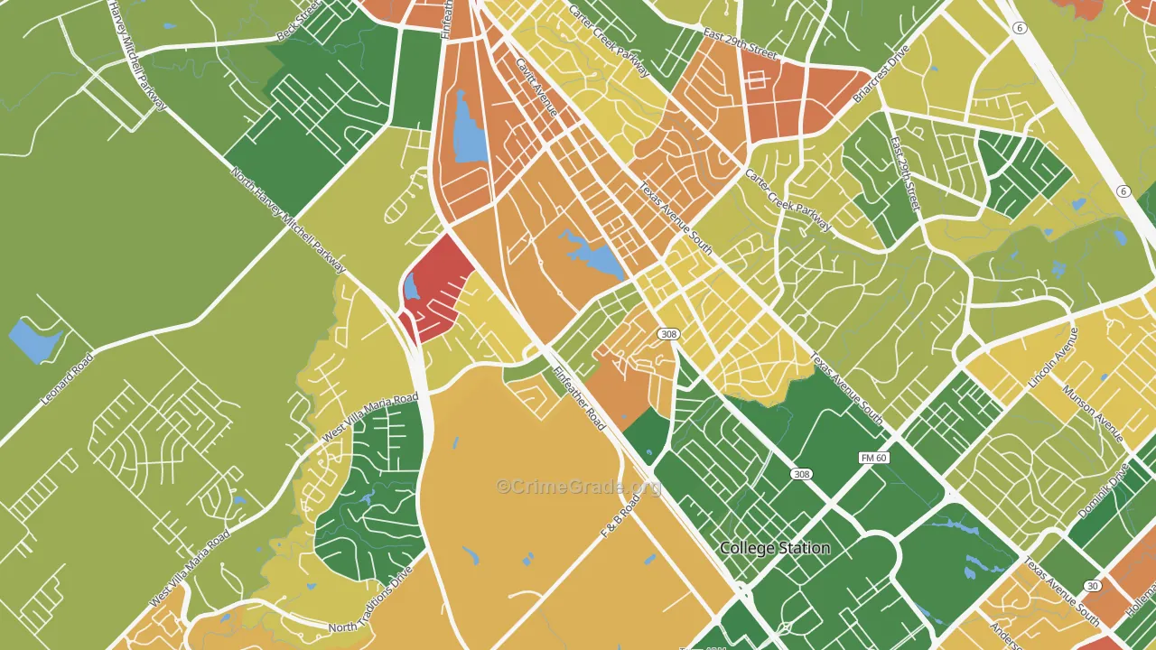 77801, TX Map of Theft Rates