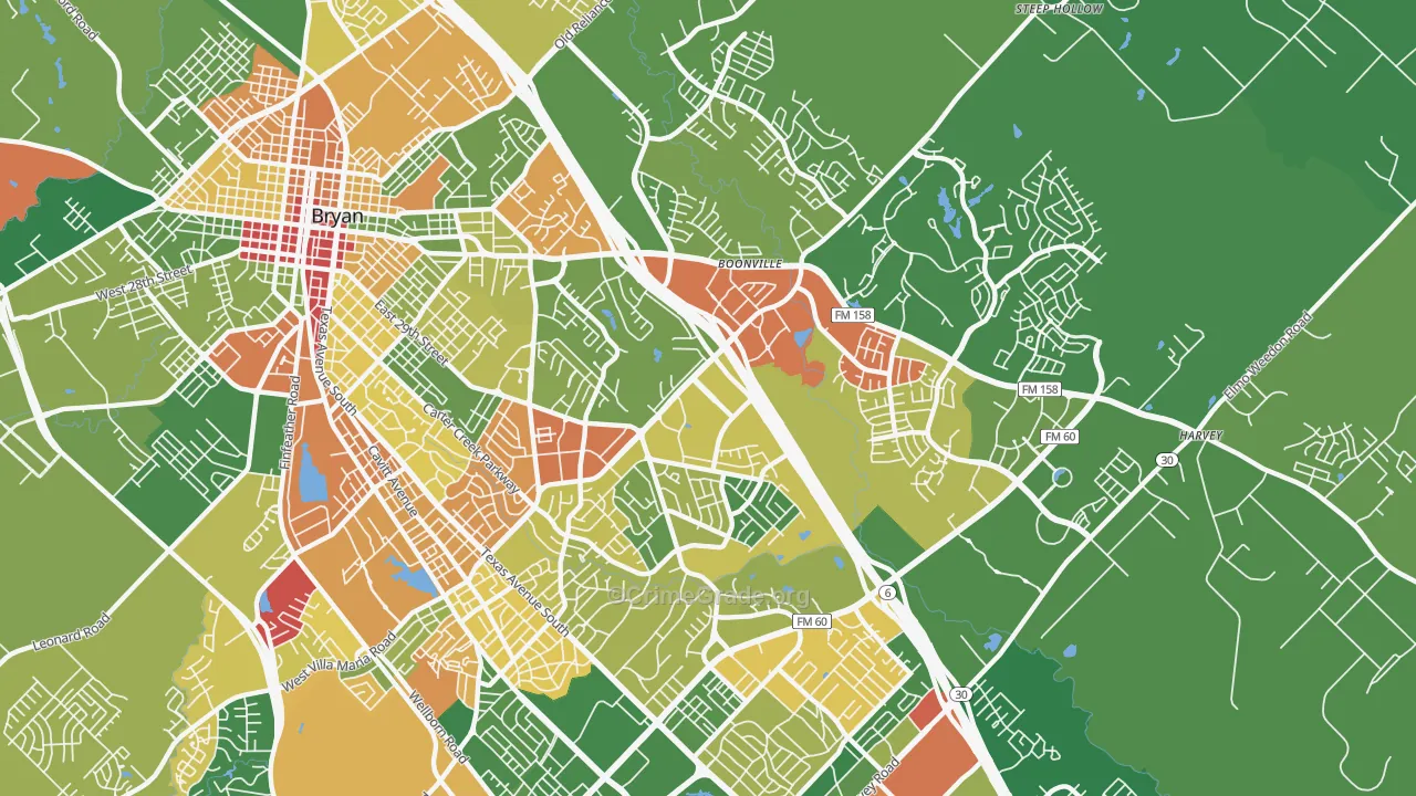 77802, TX Map of Theft Rates