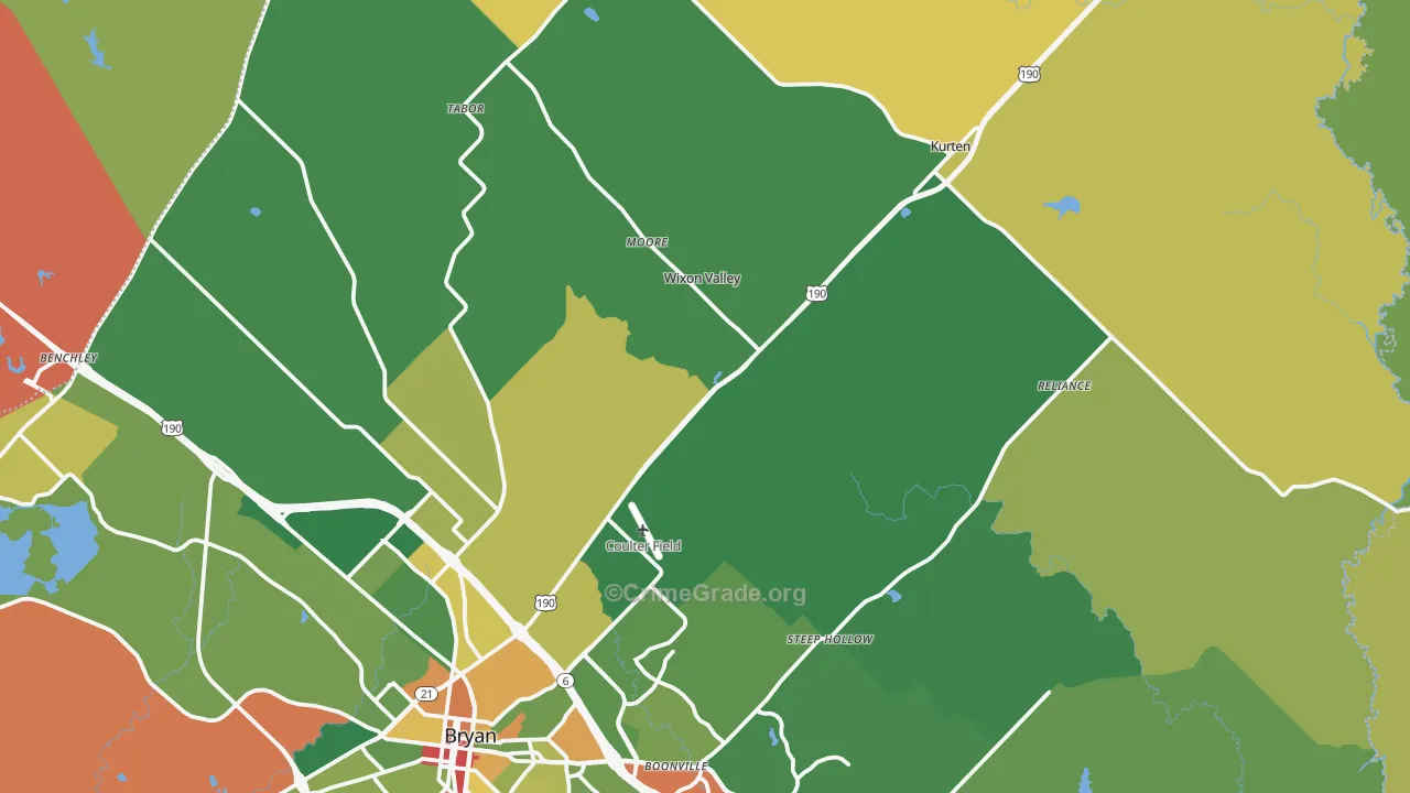 77808, TX Map of Theft Rates