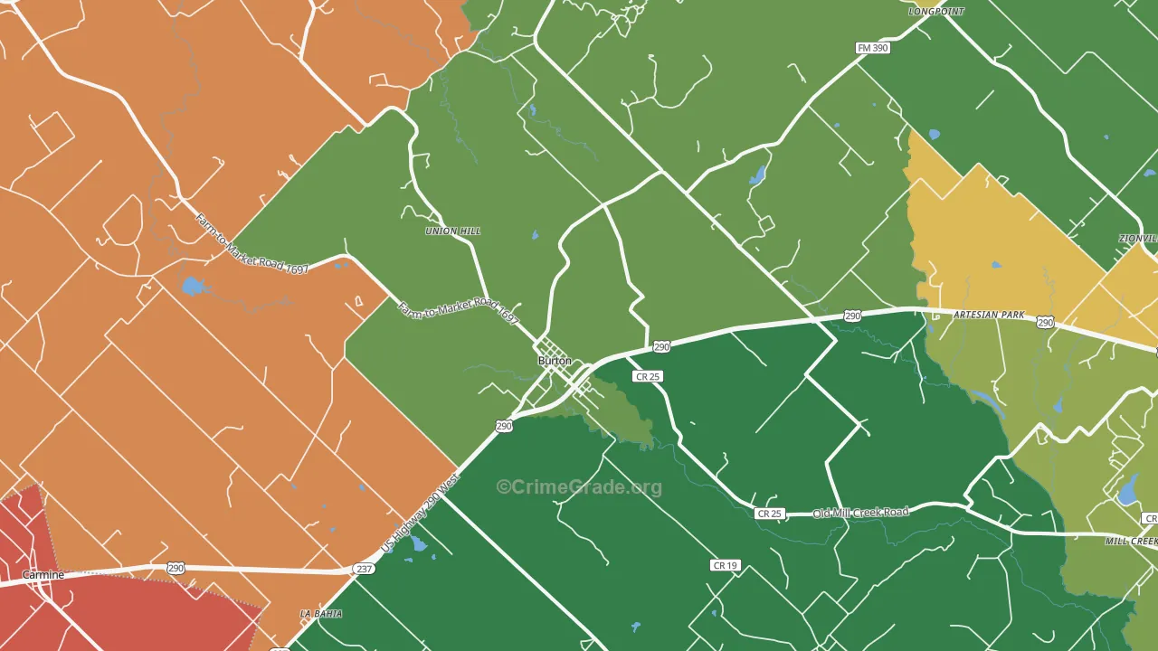 77835, TX Map of Theft Rates