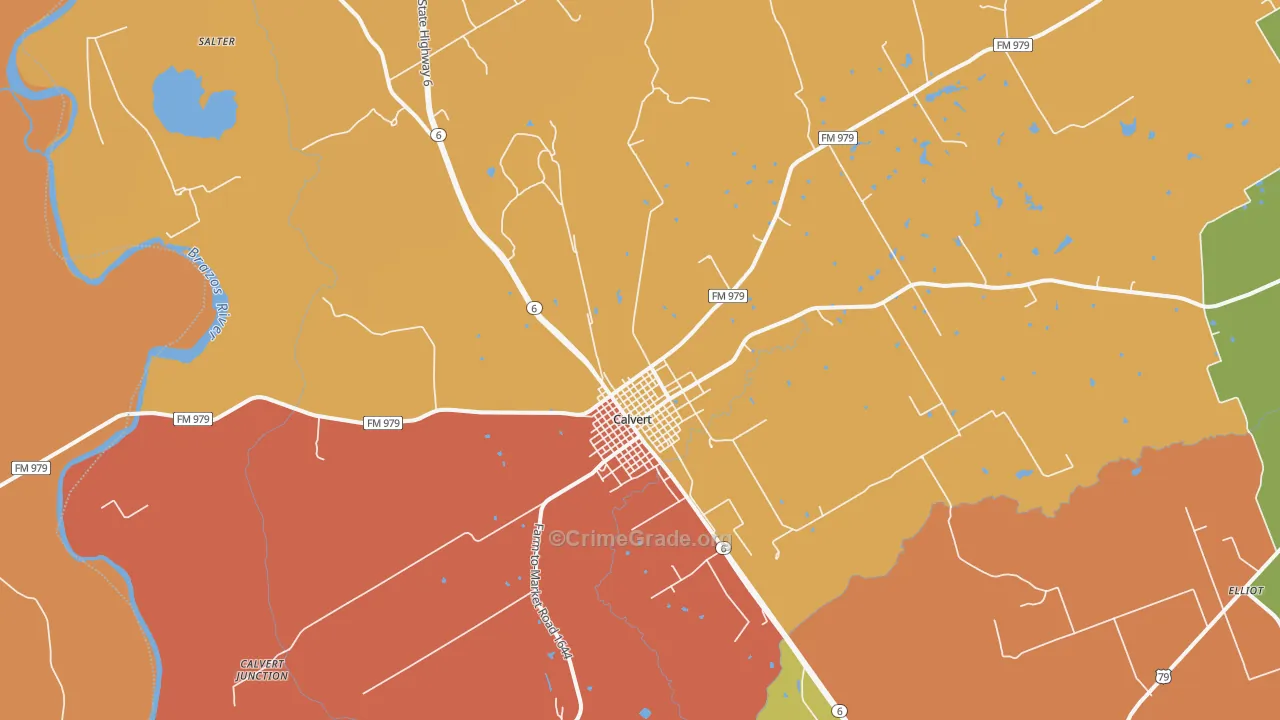 77837, TX Map of Theft Rates