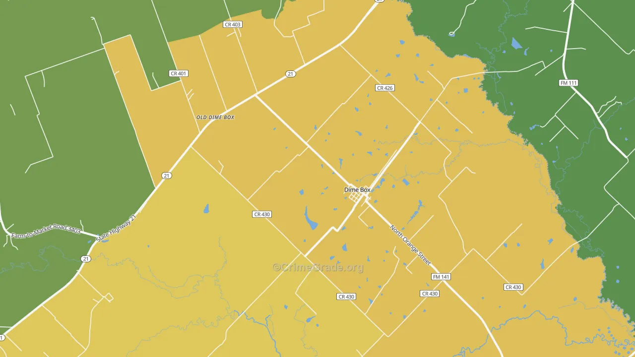 77853, TX Map of Theft Rates