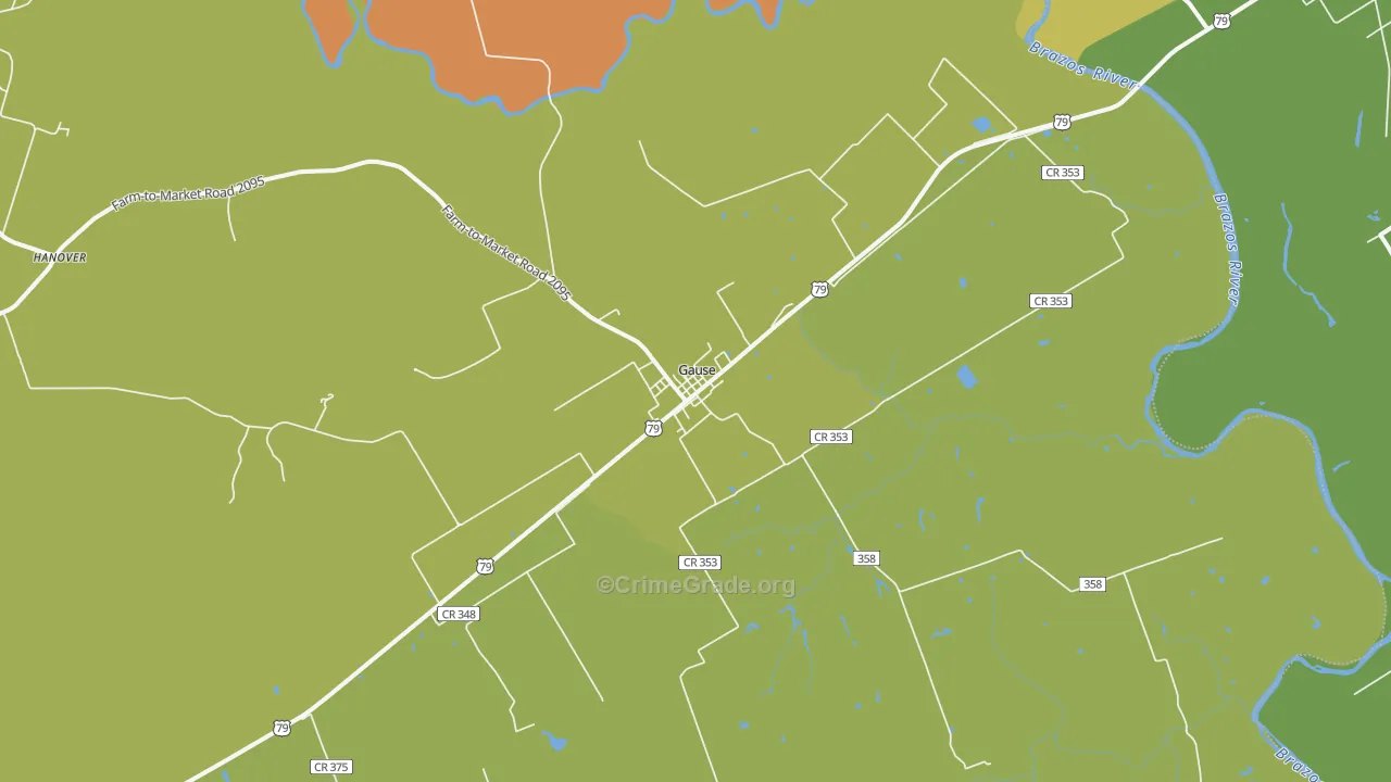 77857, TX Map of Theft Rates