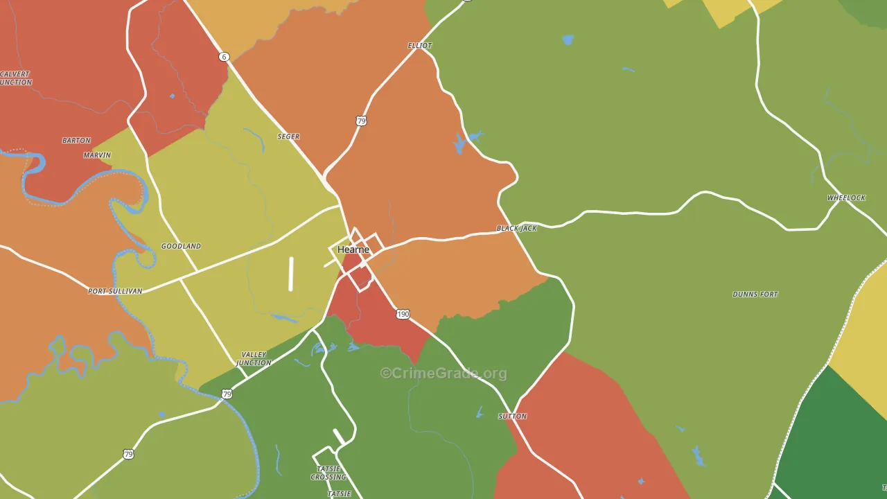77859, TX Map of Theft Rates