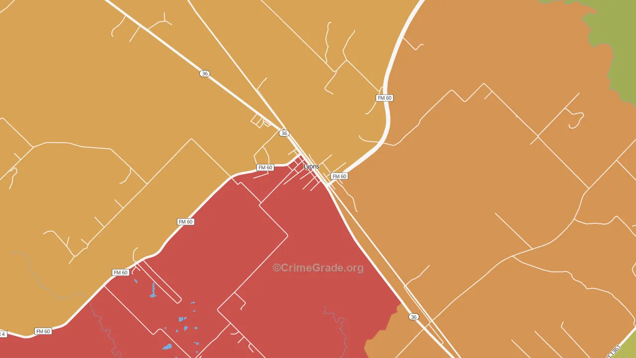 77863, TX Map of Theft Rates