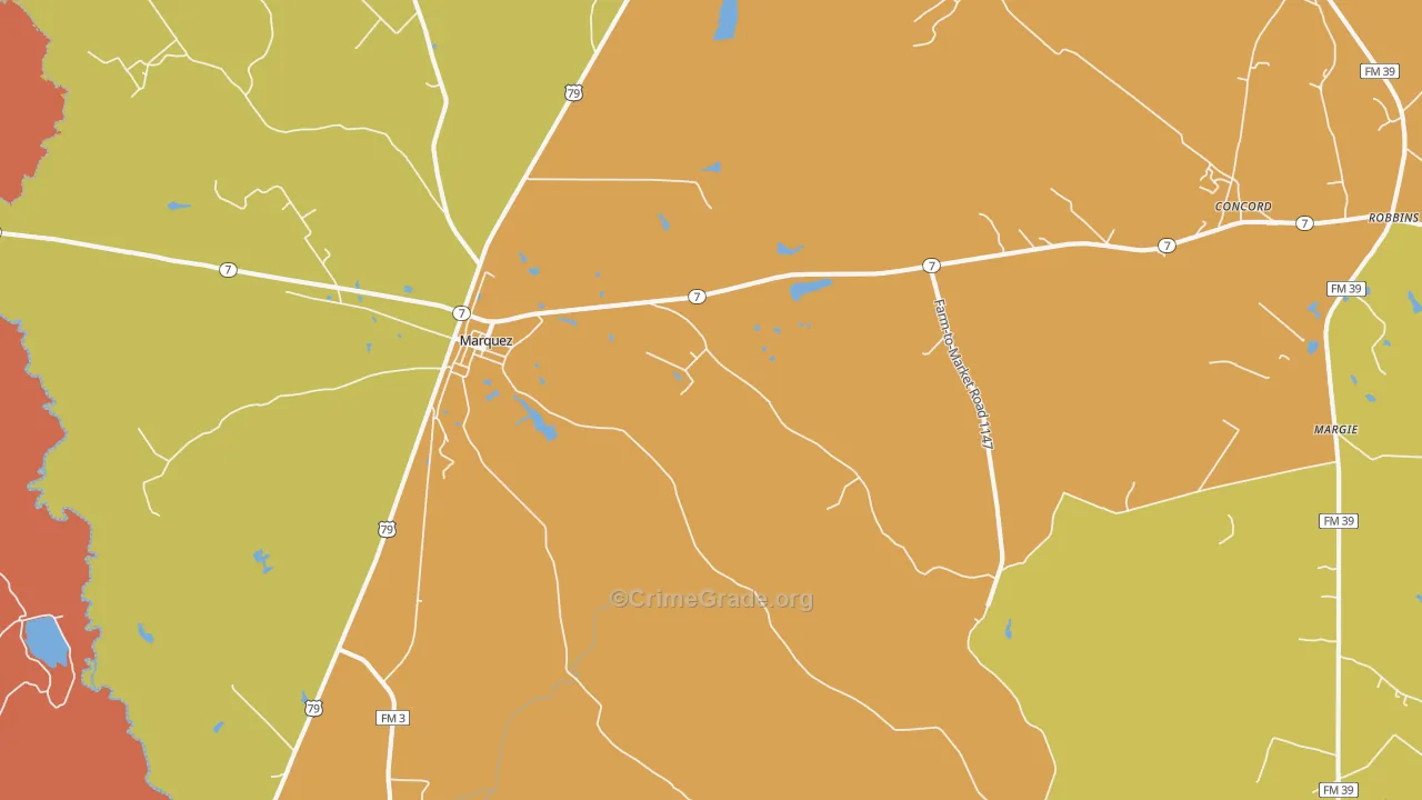 77865, TX Map of Theft Rates