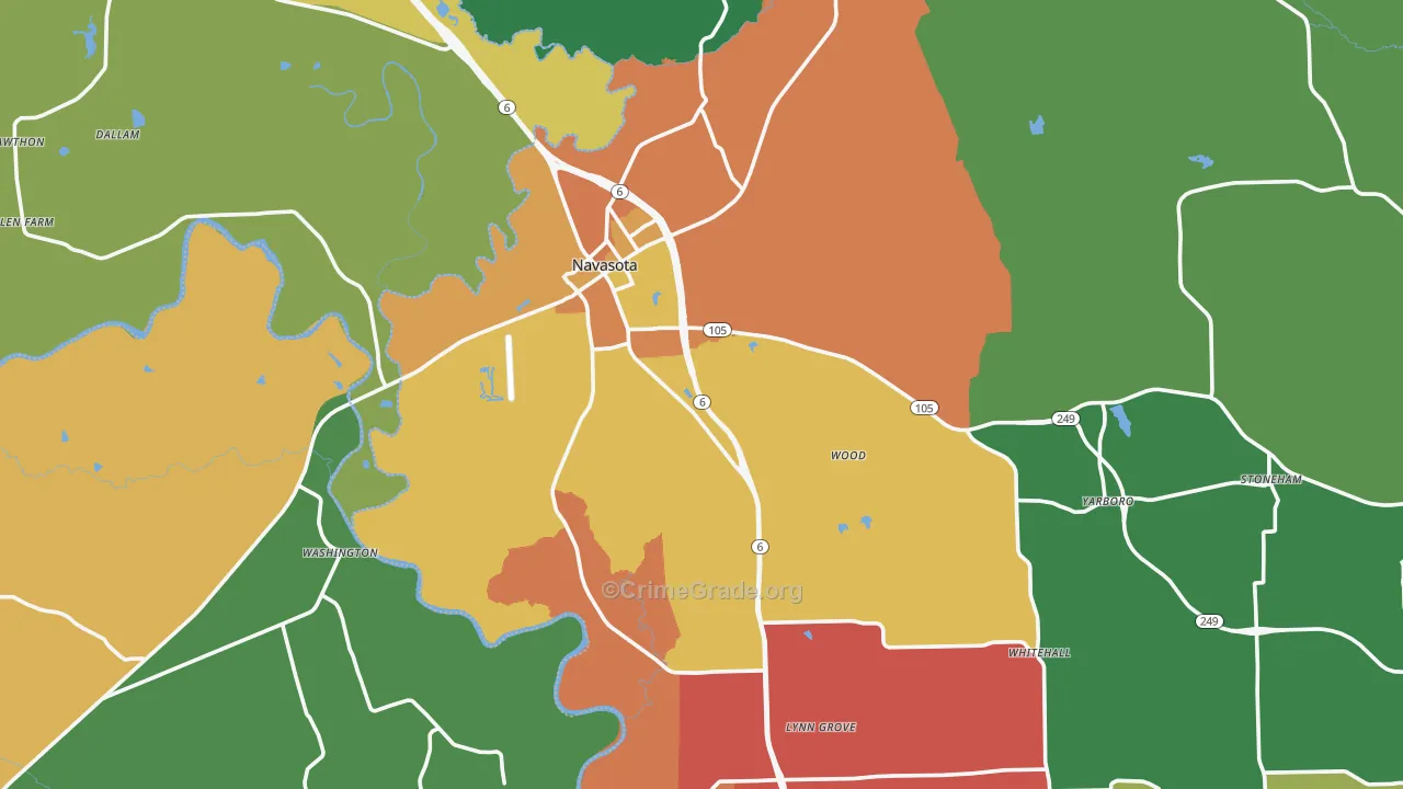 77868, TX Map of Theft Rates