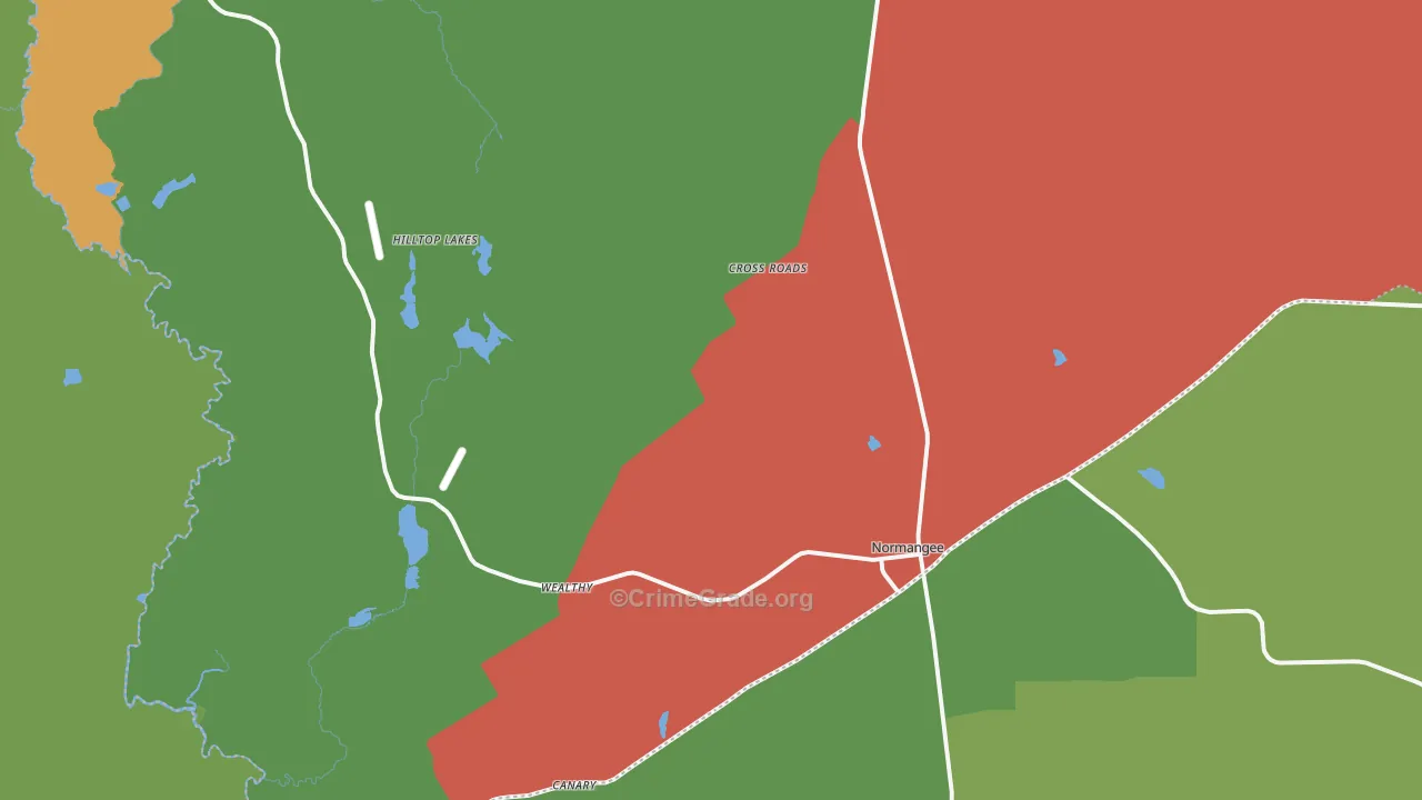 77871, TX Map of Theft Rates