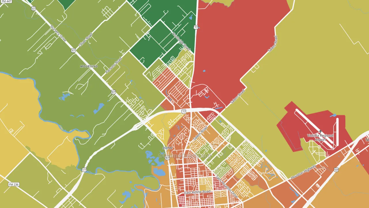 77904, TX Map of Theft Rates