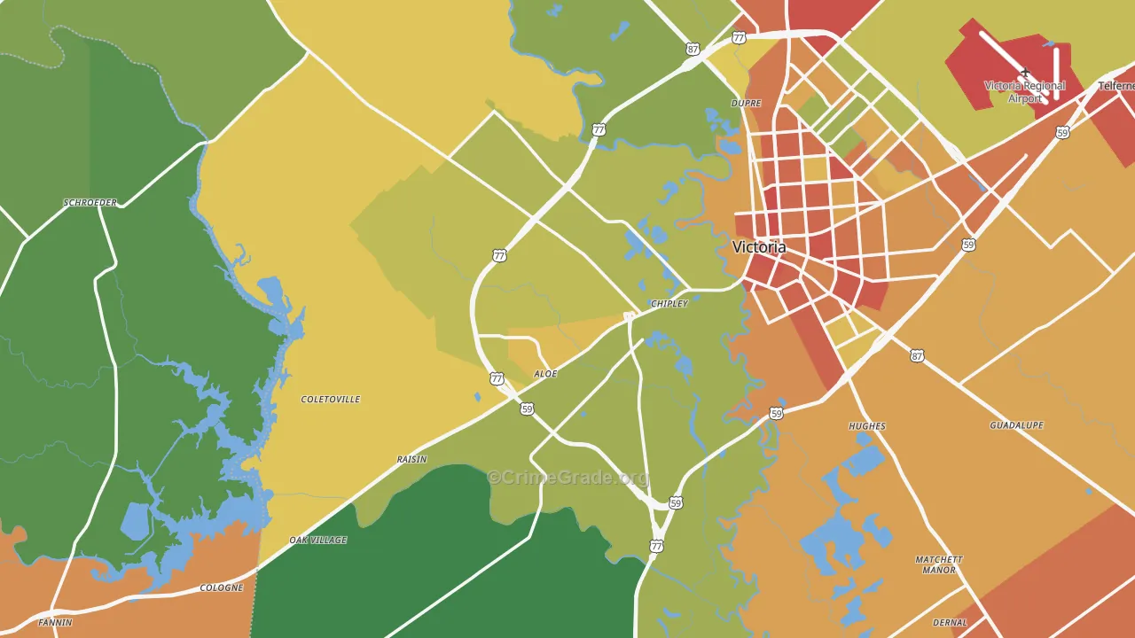 77905, TX Map of Theft Rates