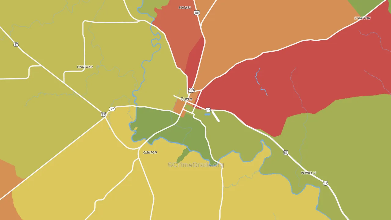 77954, TX Map of Theft Rates