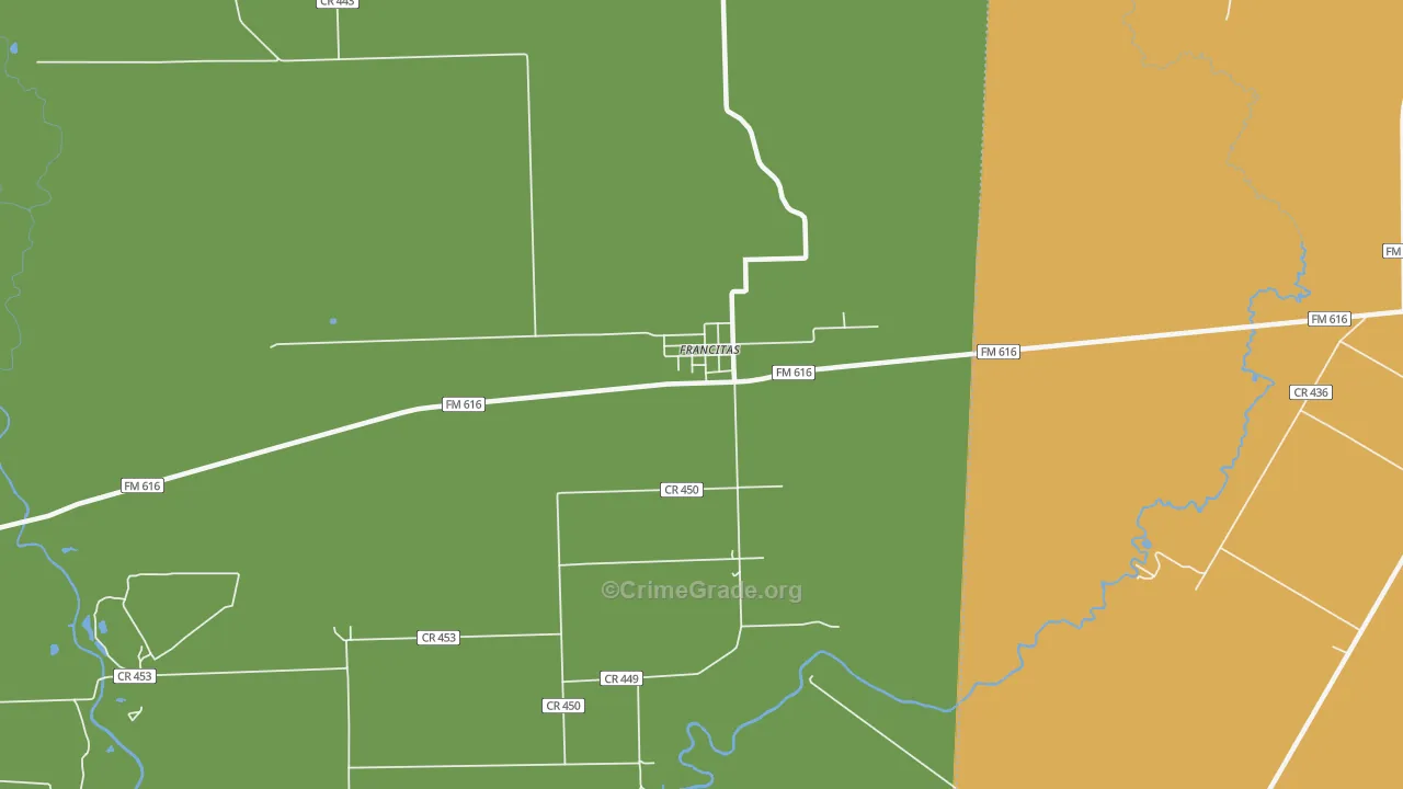77961, TX Map of Theft Rates
