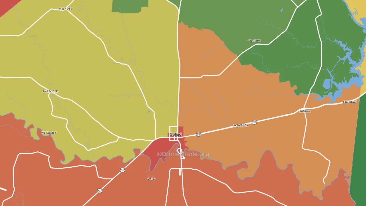 77963, TX Map of Theft Rates