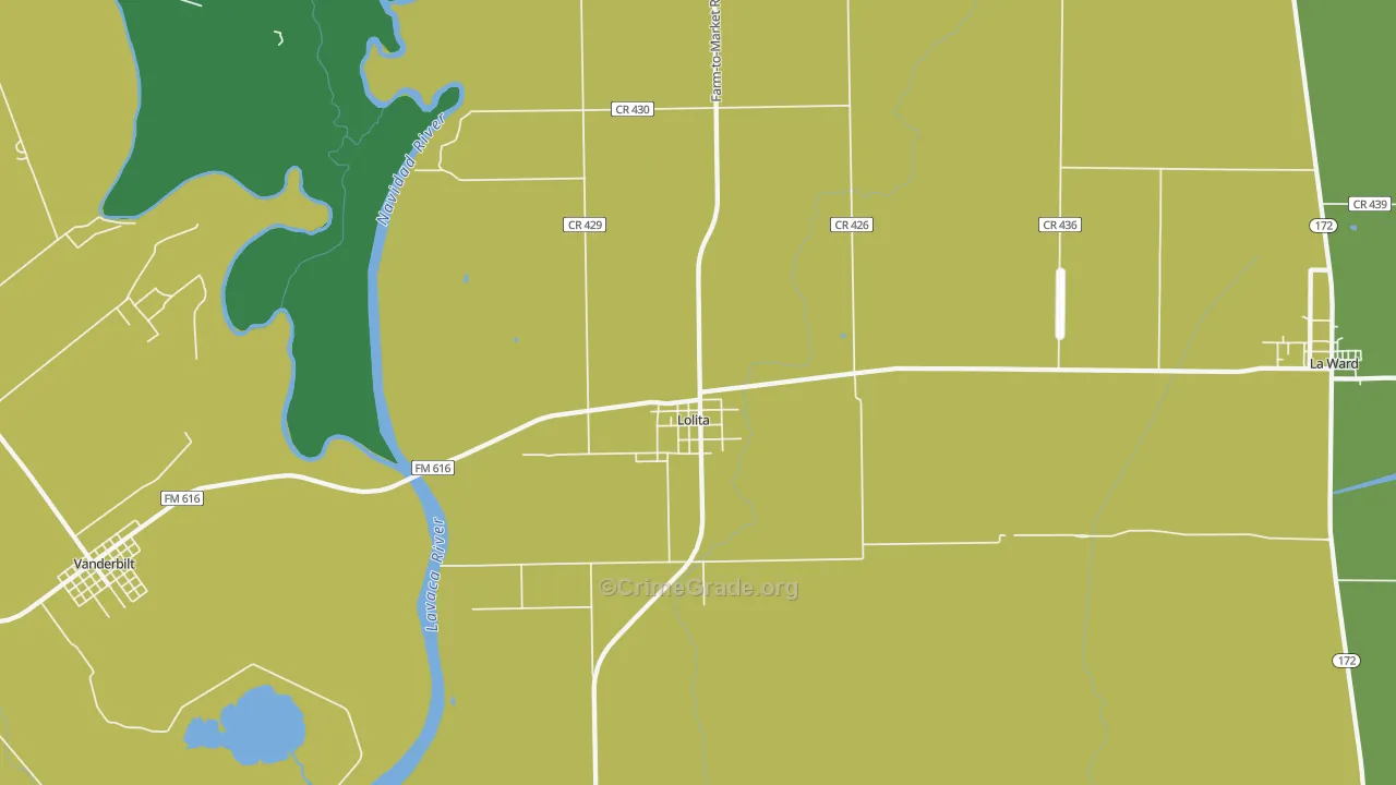 77971, TX Map of Theft Rates