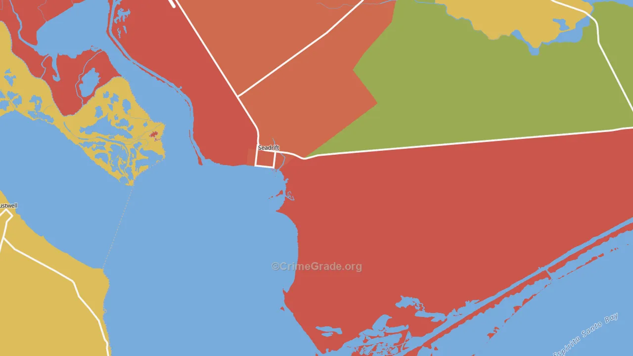 77983, TX Map of Theft Rates