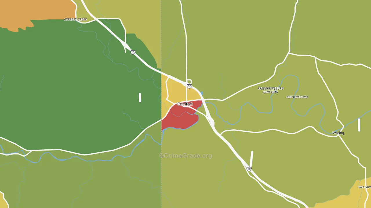 78013, TX Map of Theft Rates