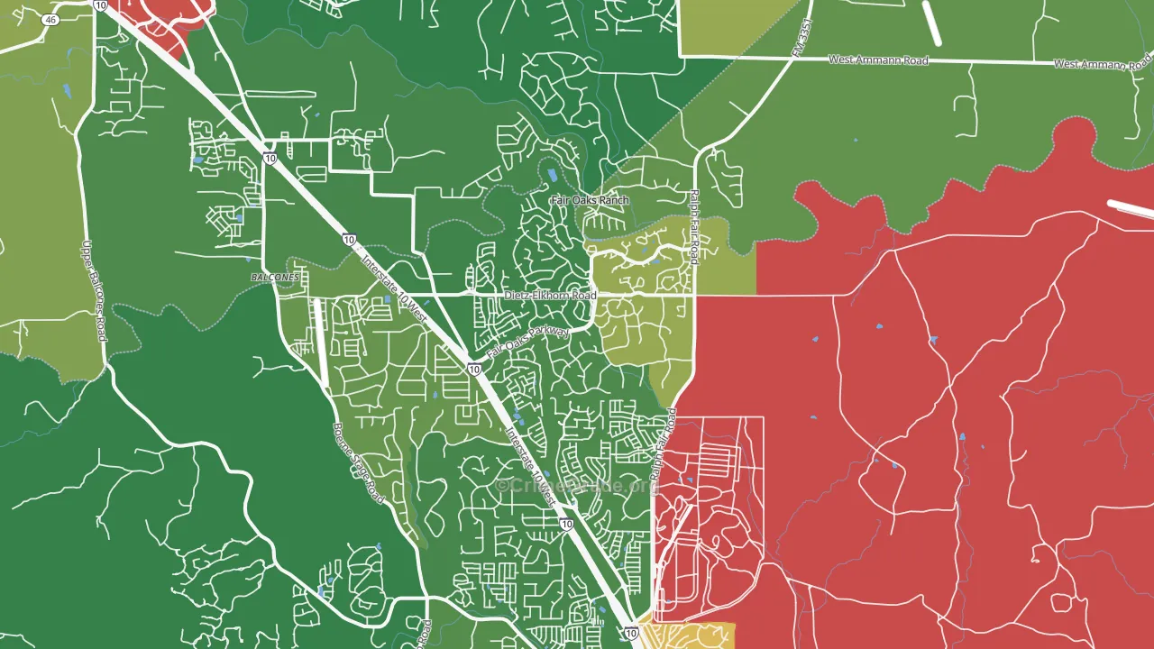 78015, TX Map of Theft Rates