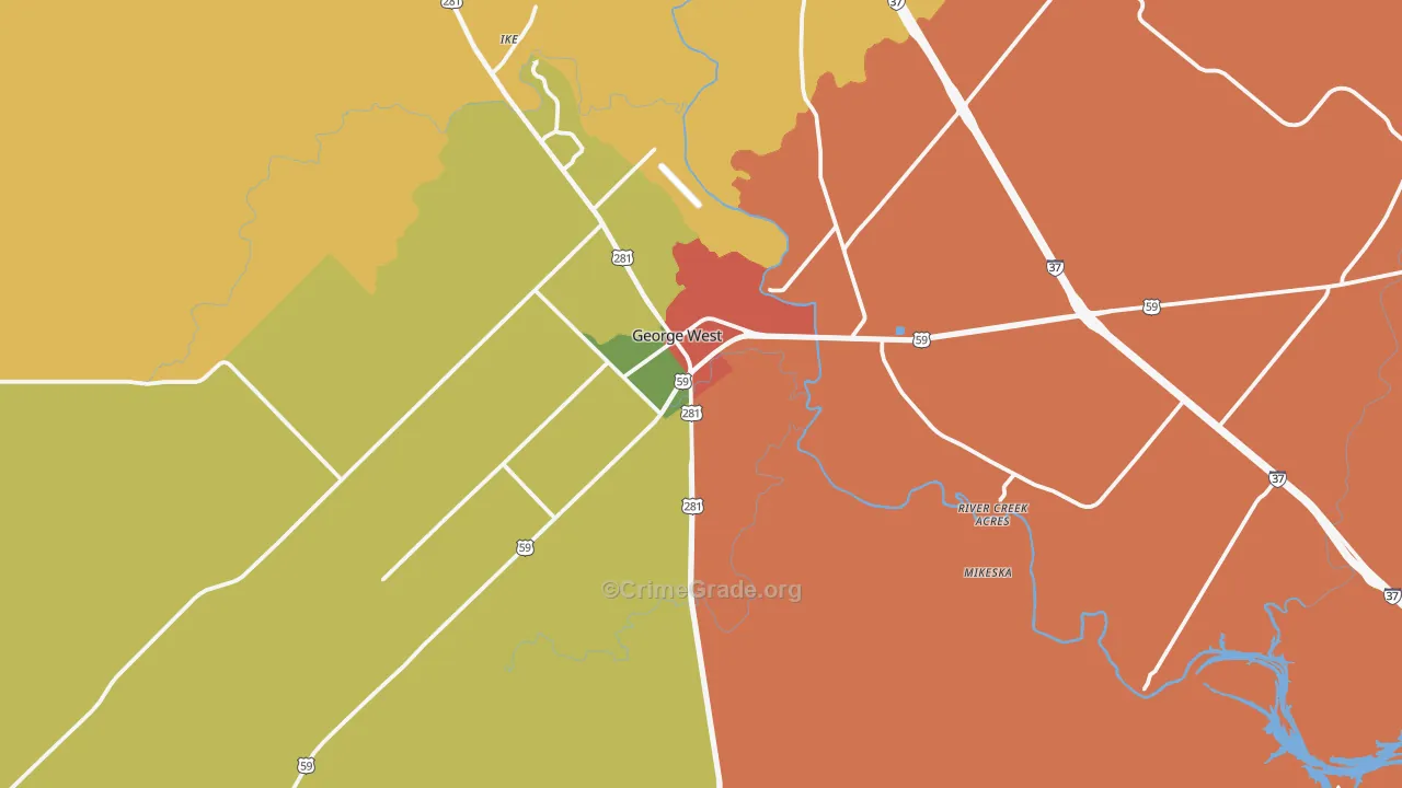 78022, TX Map of Theft Rates