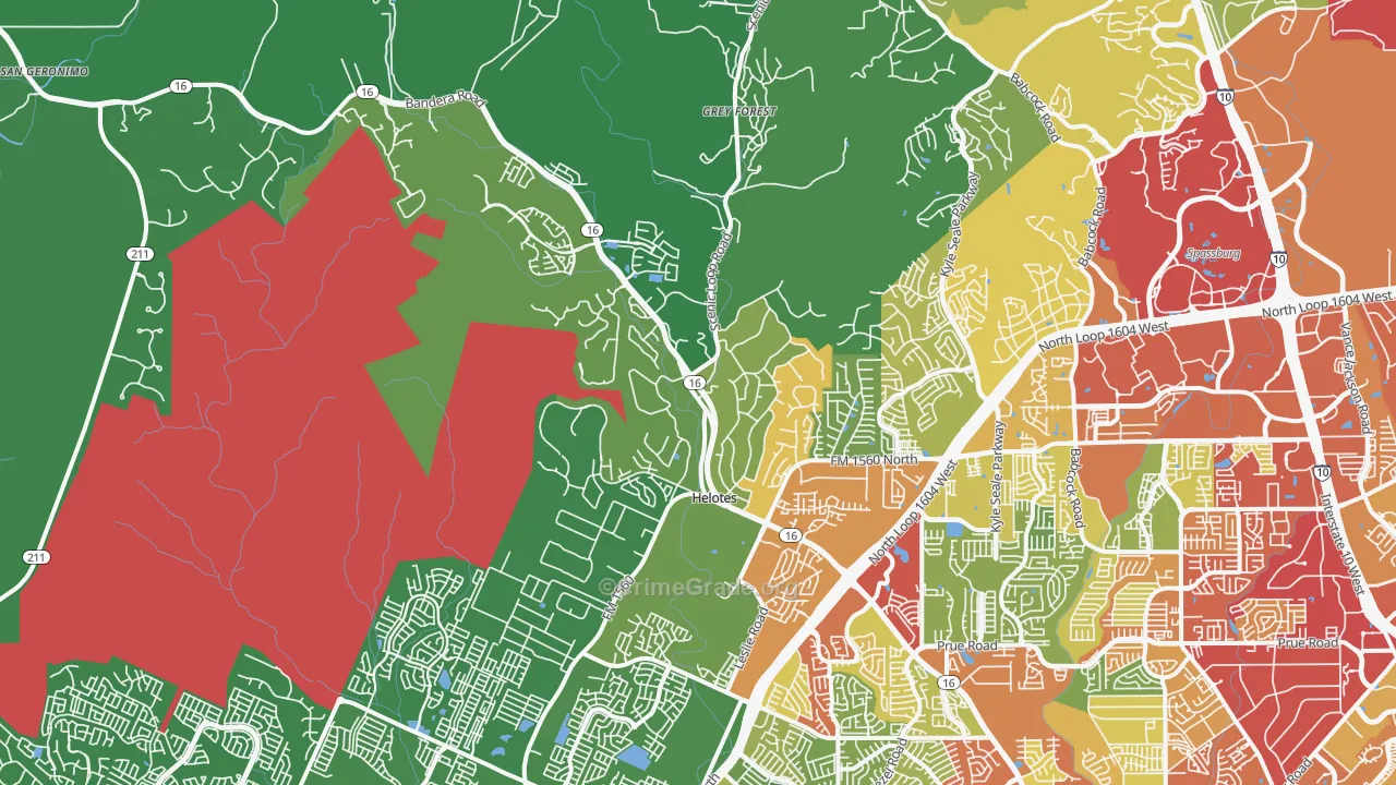78023, TX Map of Theft Rates