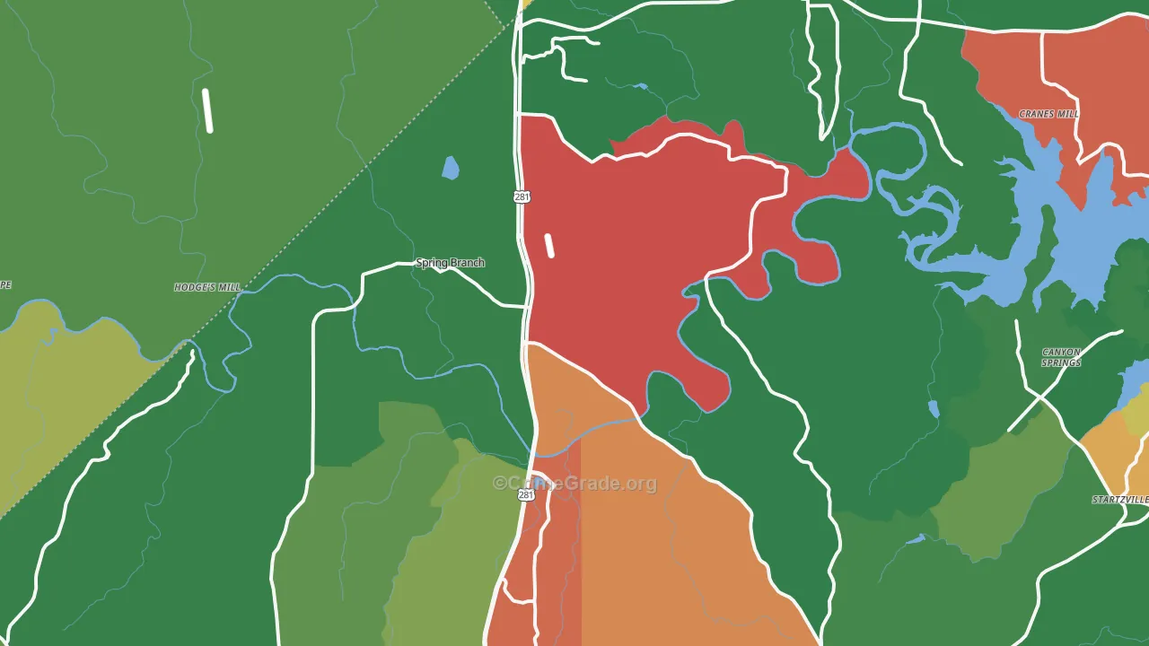 78070, TX Map of Theft Rates