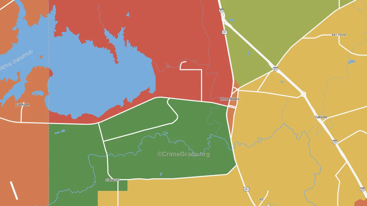 78071, TX Map of Theft Rates