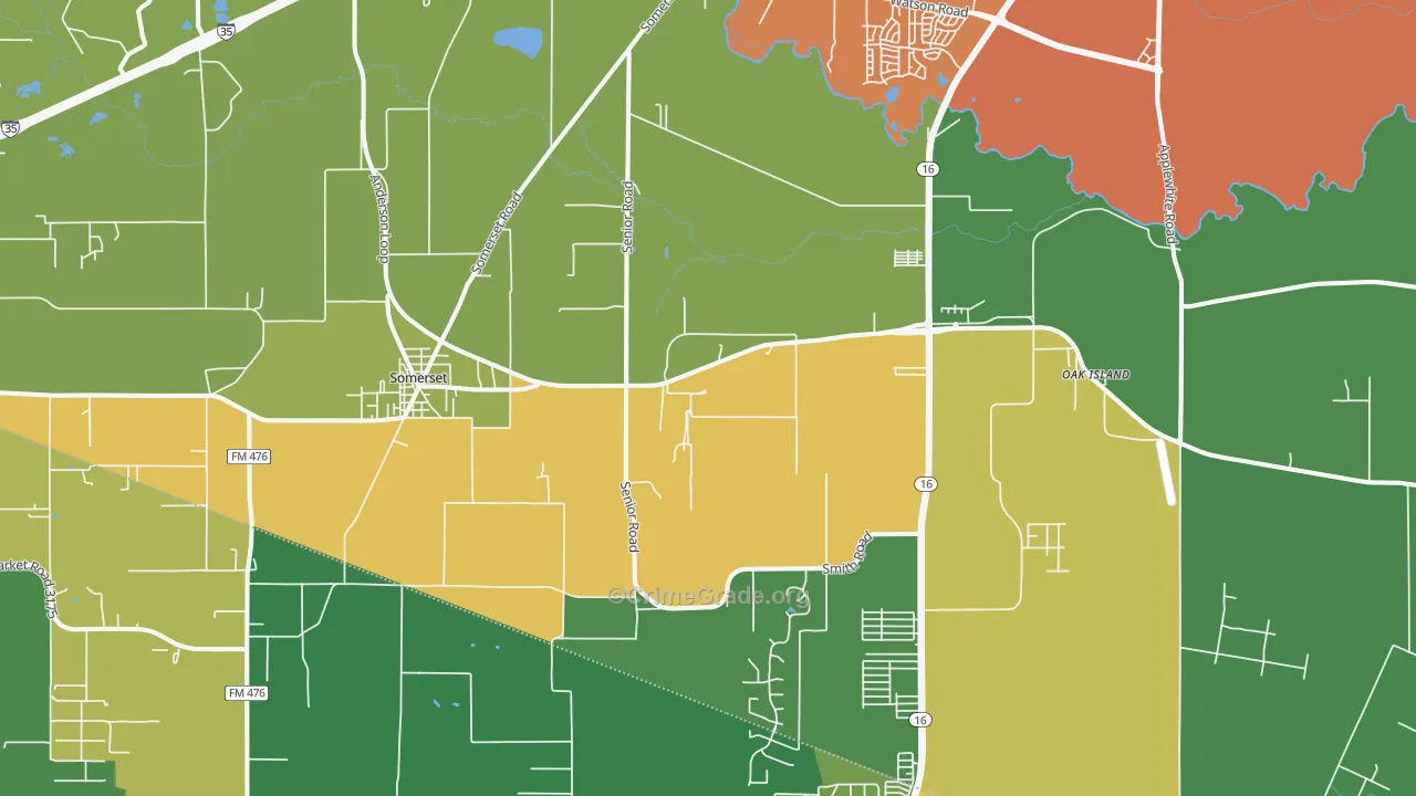 78073, TX Map of Theft Rates