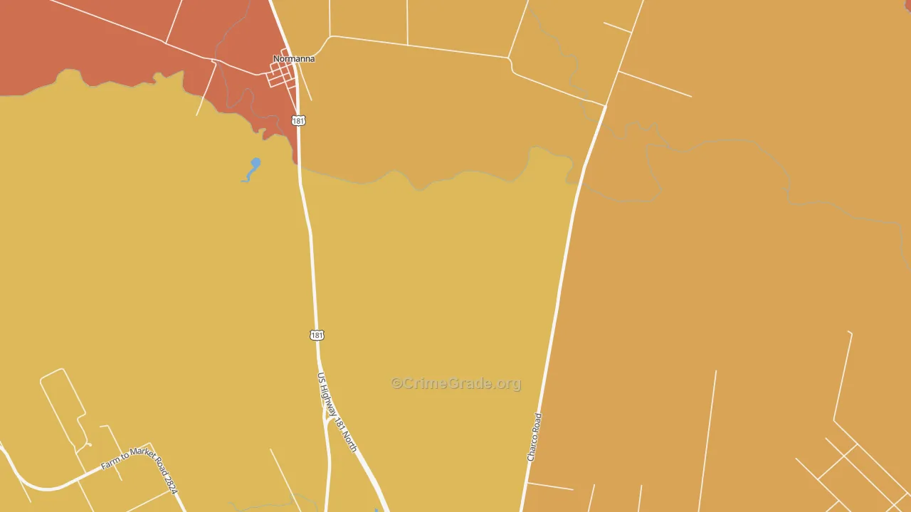 78104, TX Map of Theft Rates