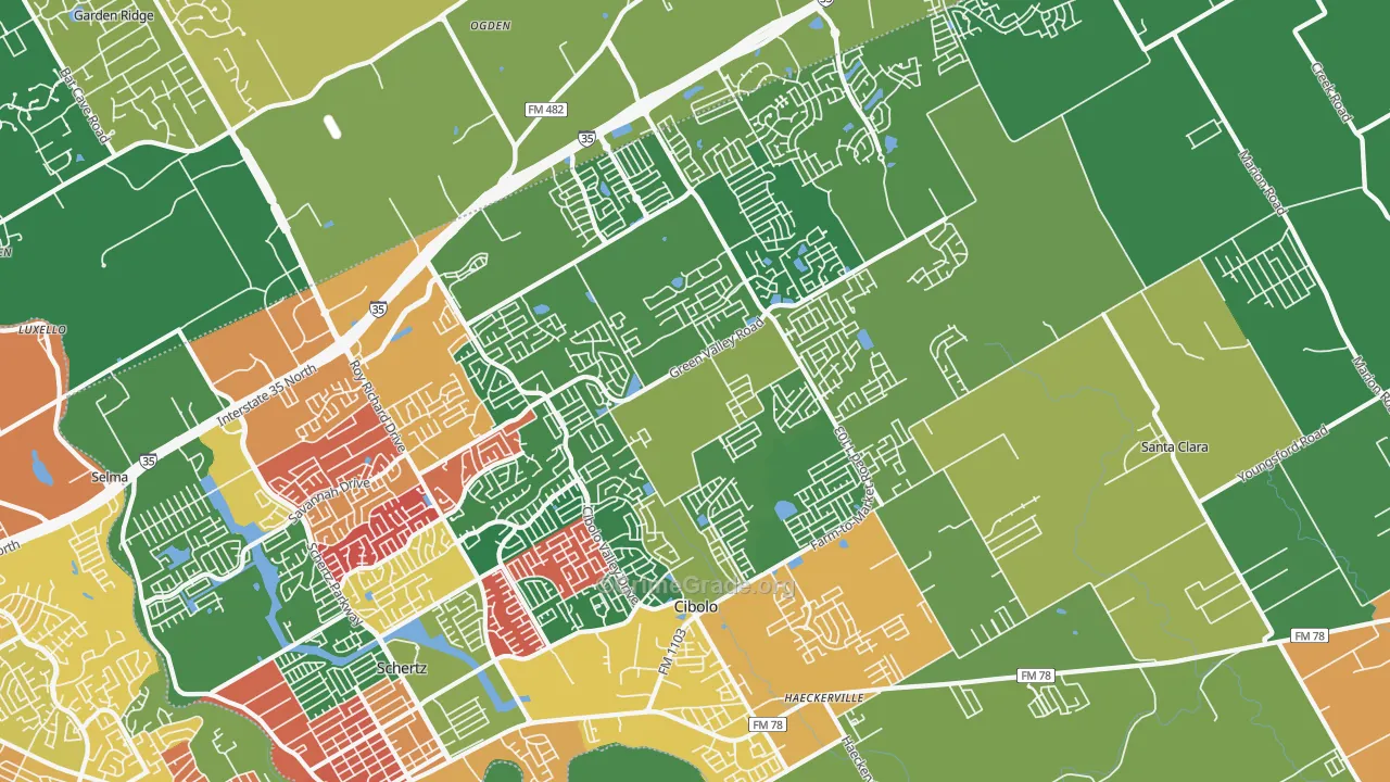 78108, TX Map of Theft Rates