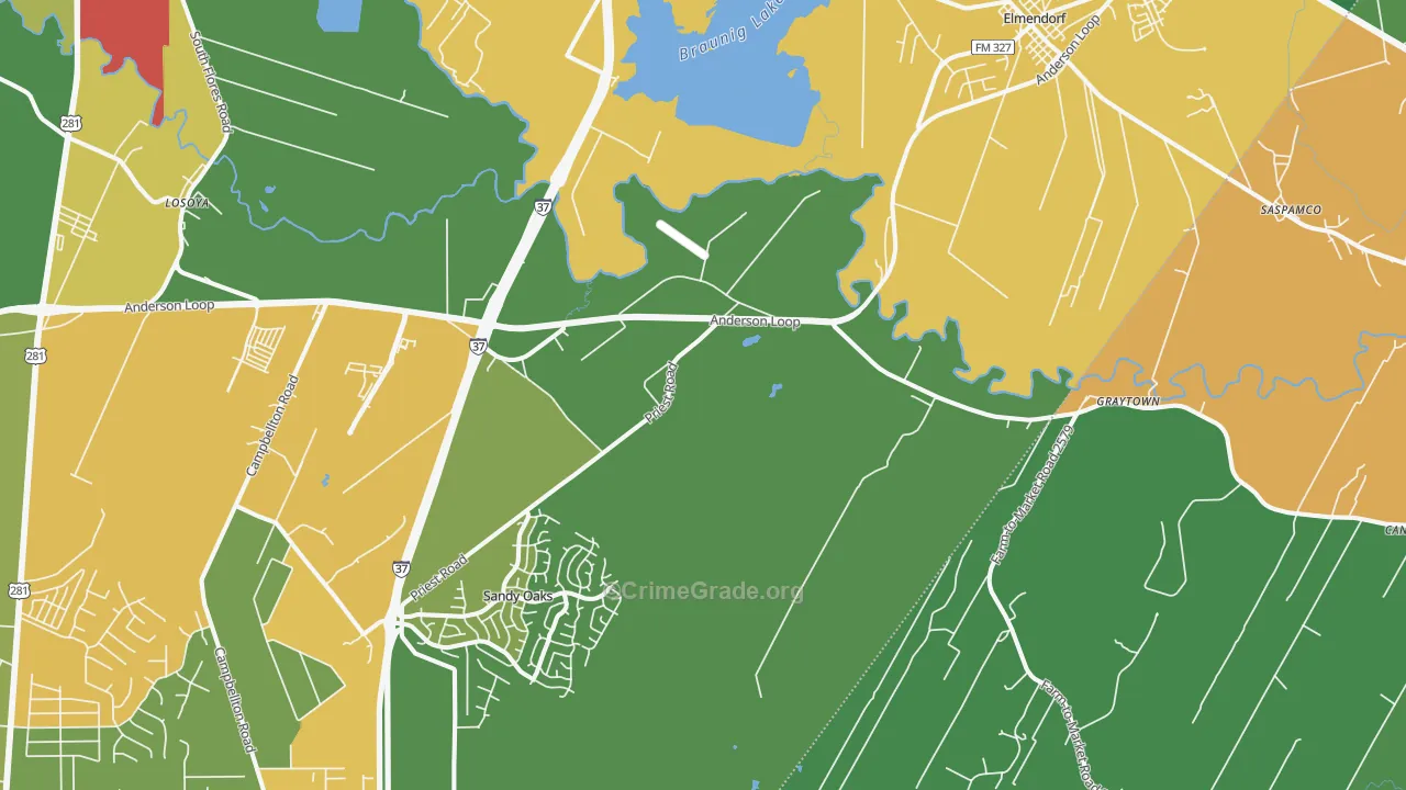 78112, TX Map of Theft Rates