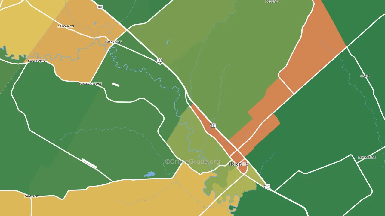 78114, TX Map of Theft Rates
