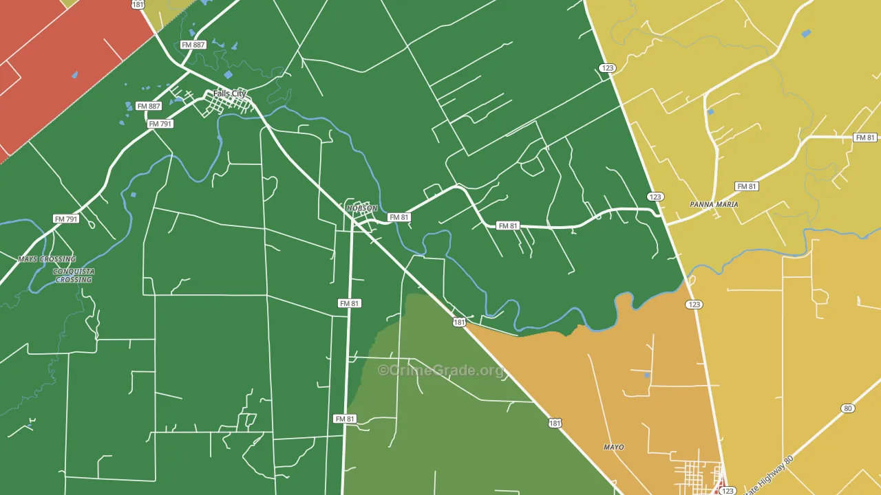 78117, TX Map of Theft Rates