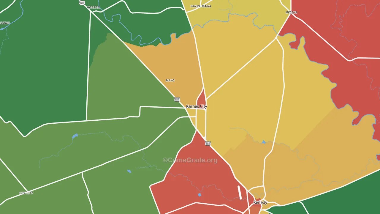 78118, TX Map of Theft Rates