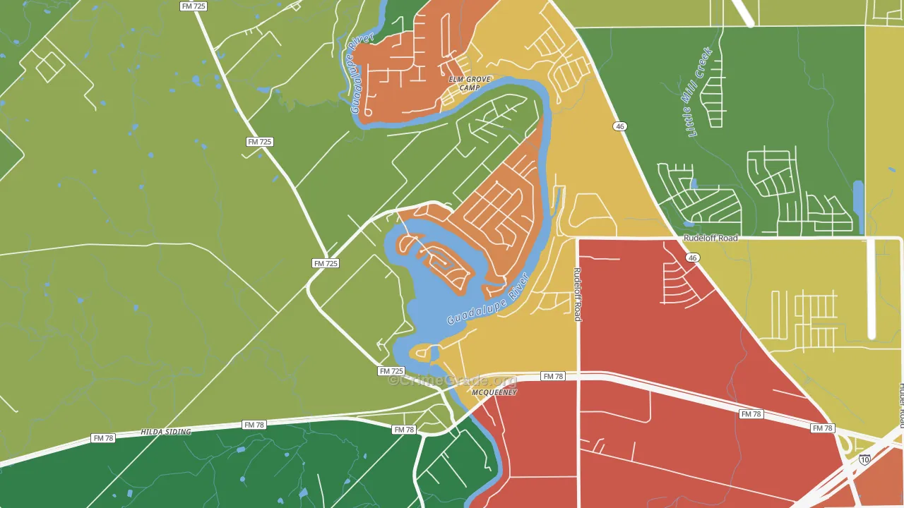 78123, TX Map of Theft Rates