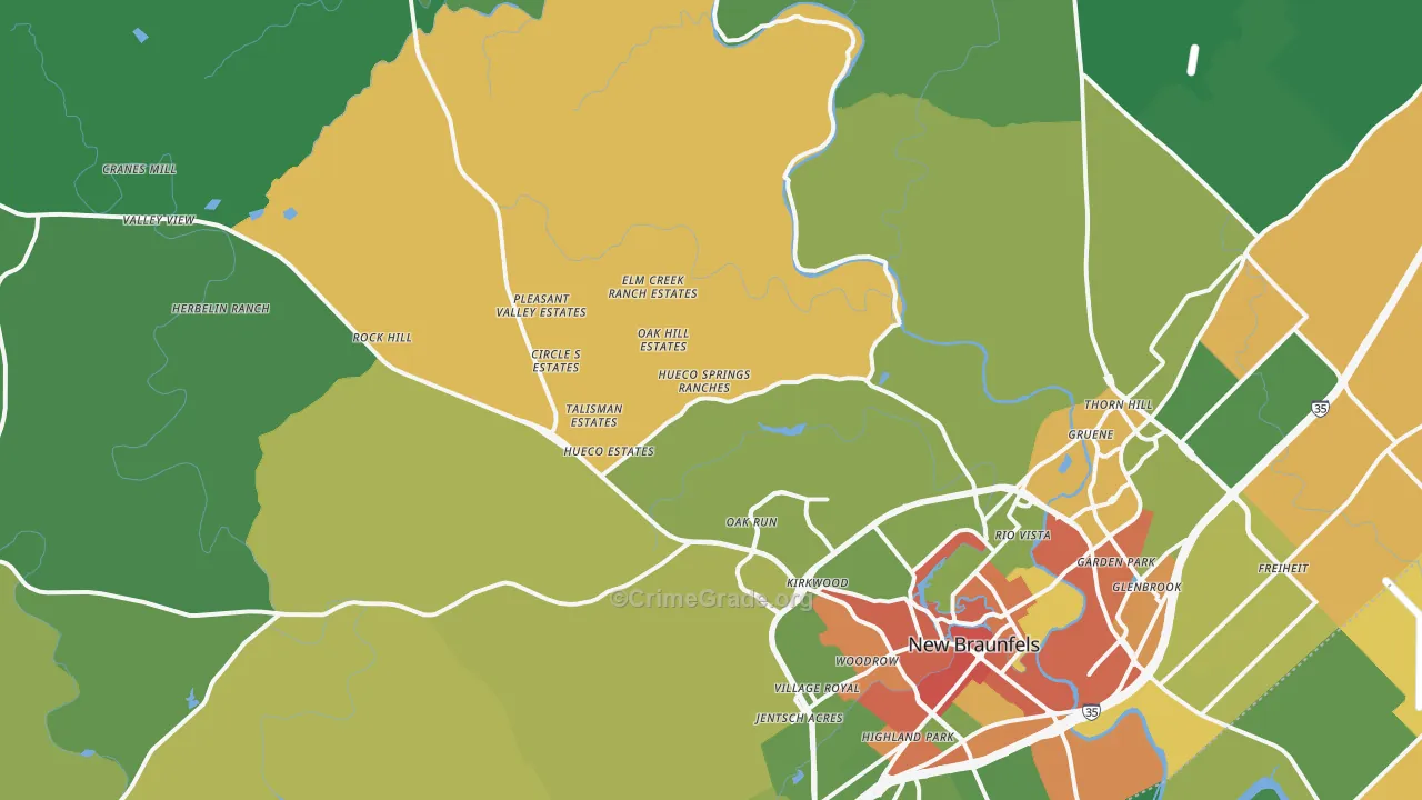 78132, TX Map of Theft Rates