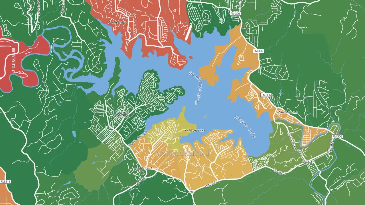 78133, TX Map of Theft Rates