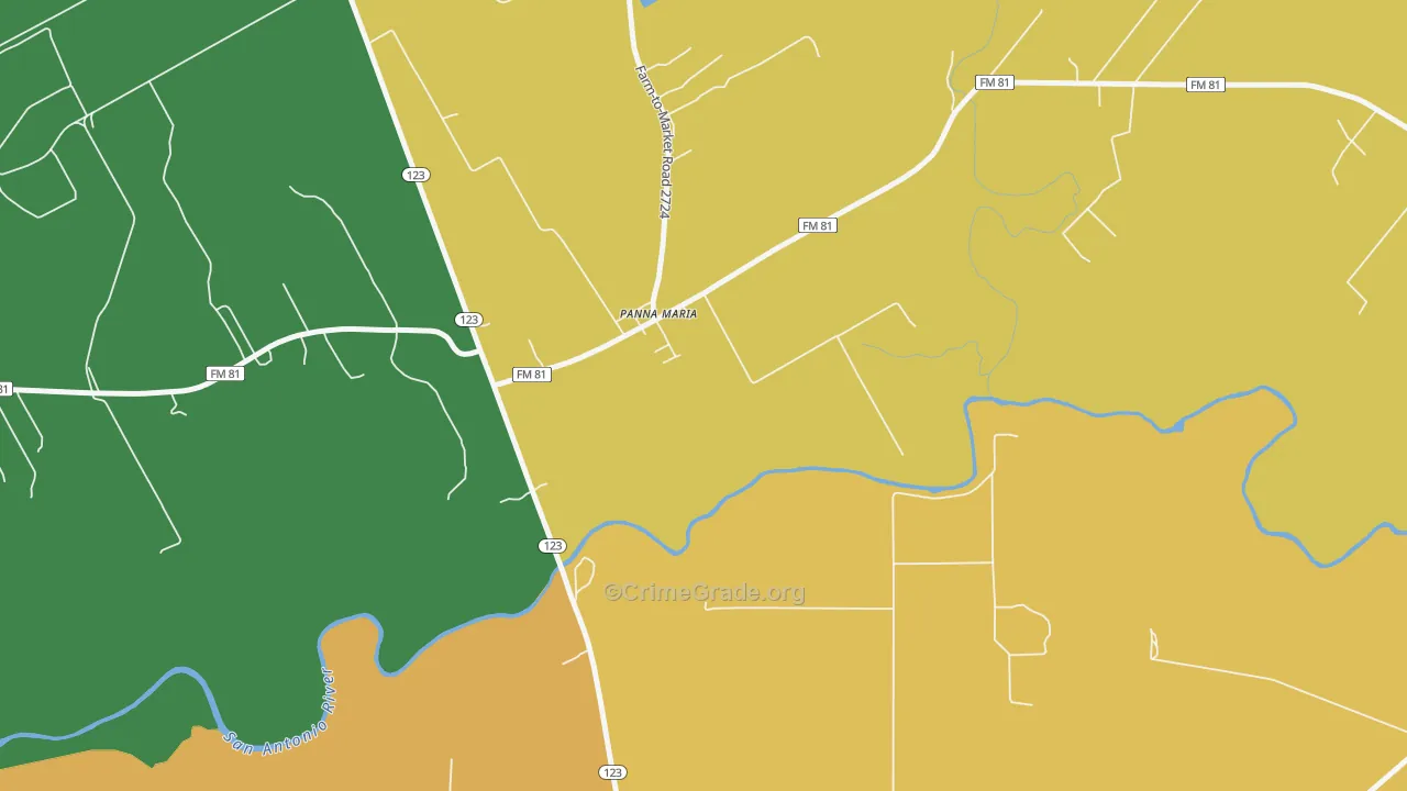 78144, TX Map of Theft Rates