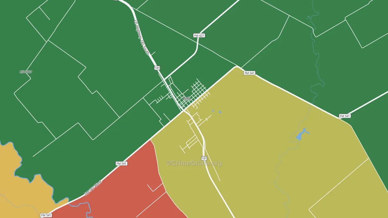 78147, TX Map of Theft Rates