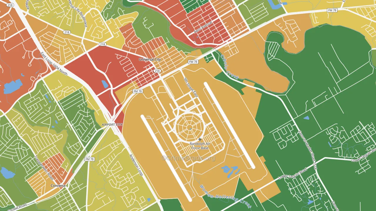 78150, TX Map of Theft Rates