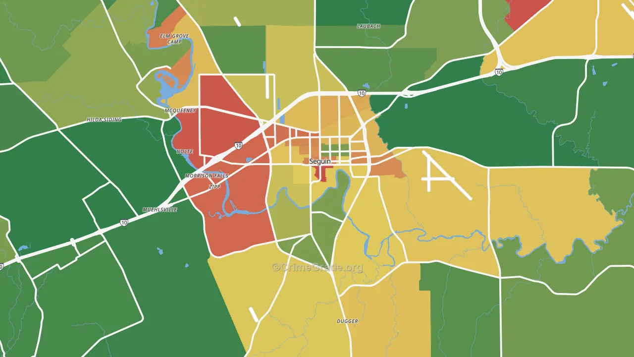 78155, TX Map of Theft Rates