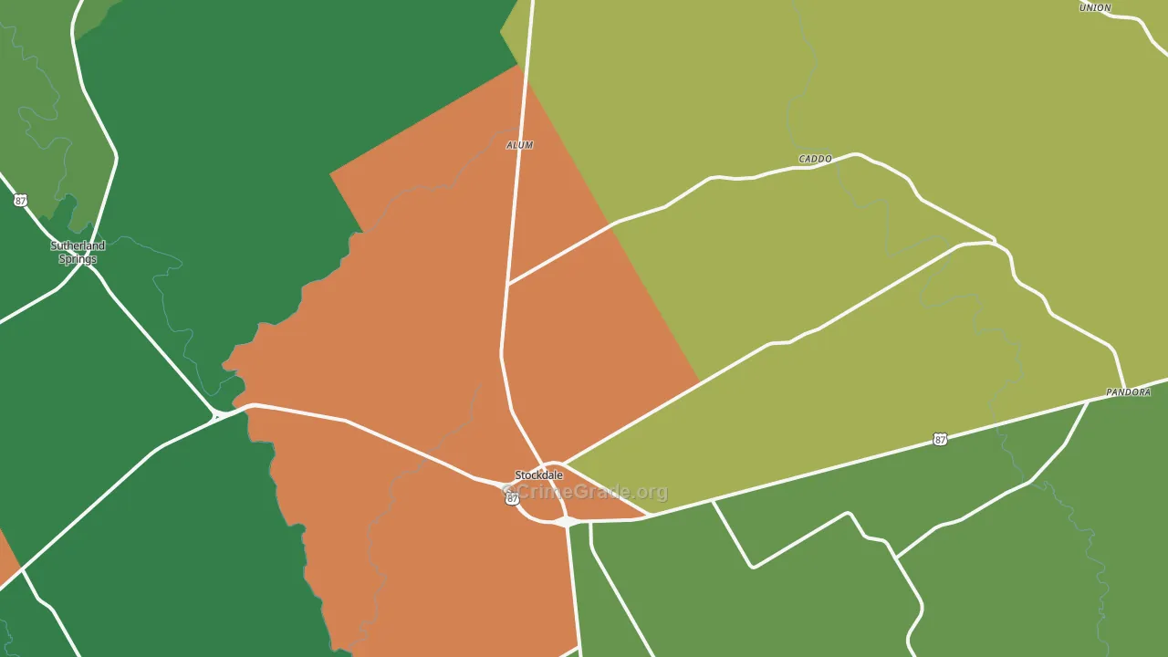 78160, TX Map of Theft Rates
