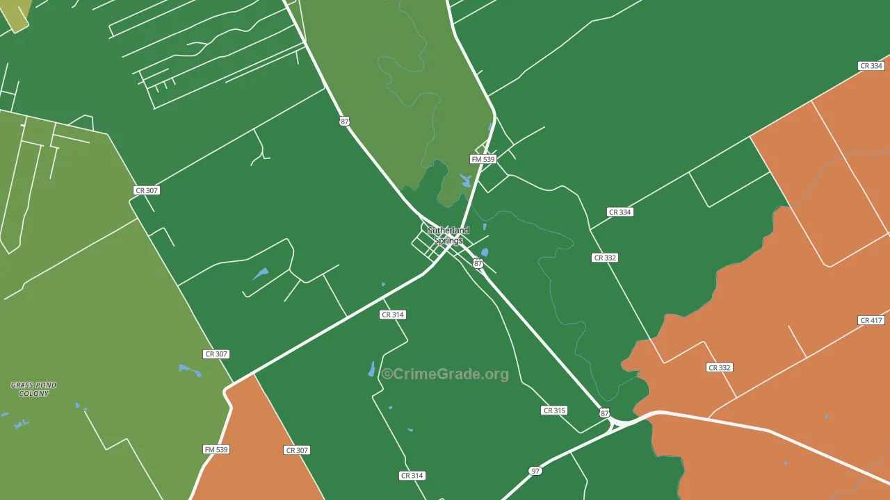 78161, TX Map of Theft Rates
