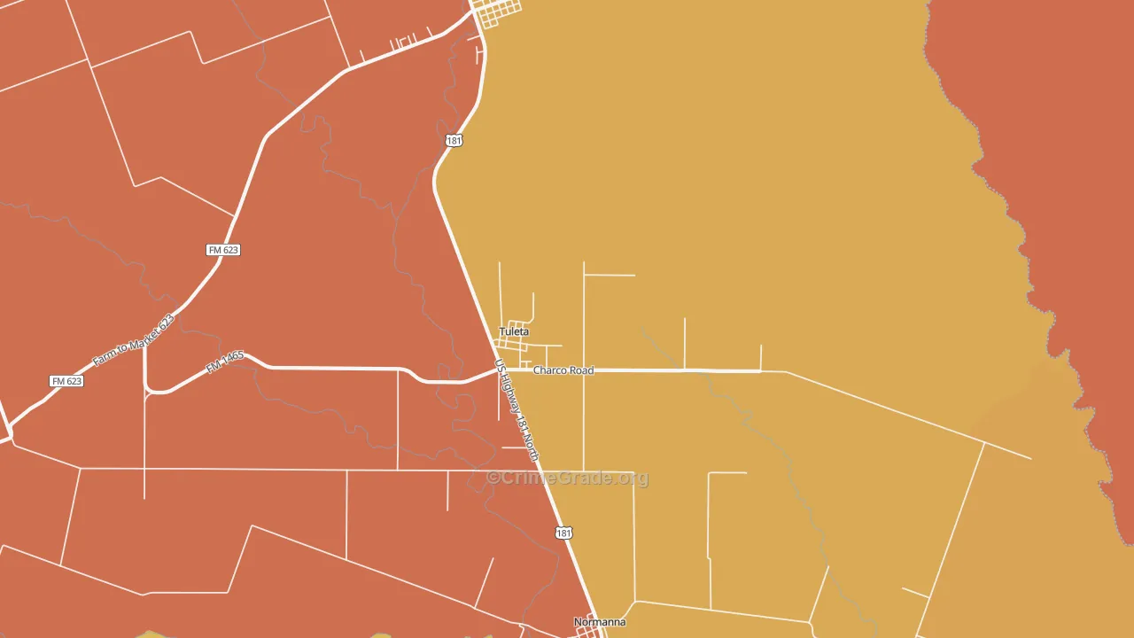 78162, TX Map of Theft Rates